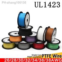 5/10/50M UL1423 PTFE Silver Plated Copper Wire 38/36/34/30/28/26AWG Micro Fine High Temperature Electronic DIY Single Core Cable