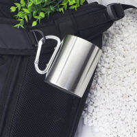 220ml Isolating Travel Mug Double Wall Stainless Steel Outdoor Children Cup Carabiner Hook Handle Heat Resistance