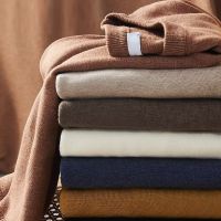 CODAndrew Hearst ✦MOLLGE✦ Summer Sweater Knitted Korean Style Fashion All Match Loose British Brown Long Sleeved Round Neck Sweater Men Top baju sejuk lelaki