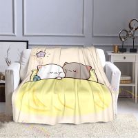 Cartoon Cute Peach Cat Pattern Blanket Flannel Valentines Day Gift Microfiber Plush Flannel Throw Blanket on Bed Sofa Bedding