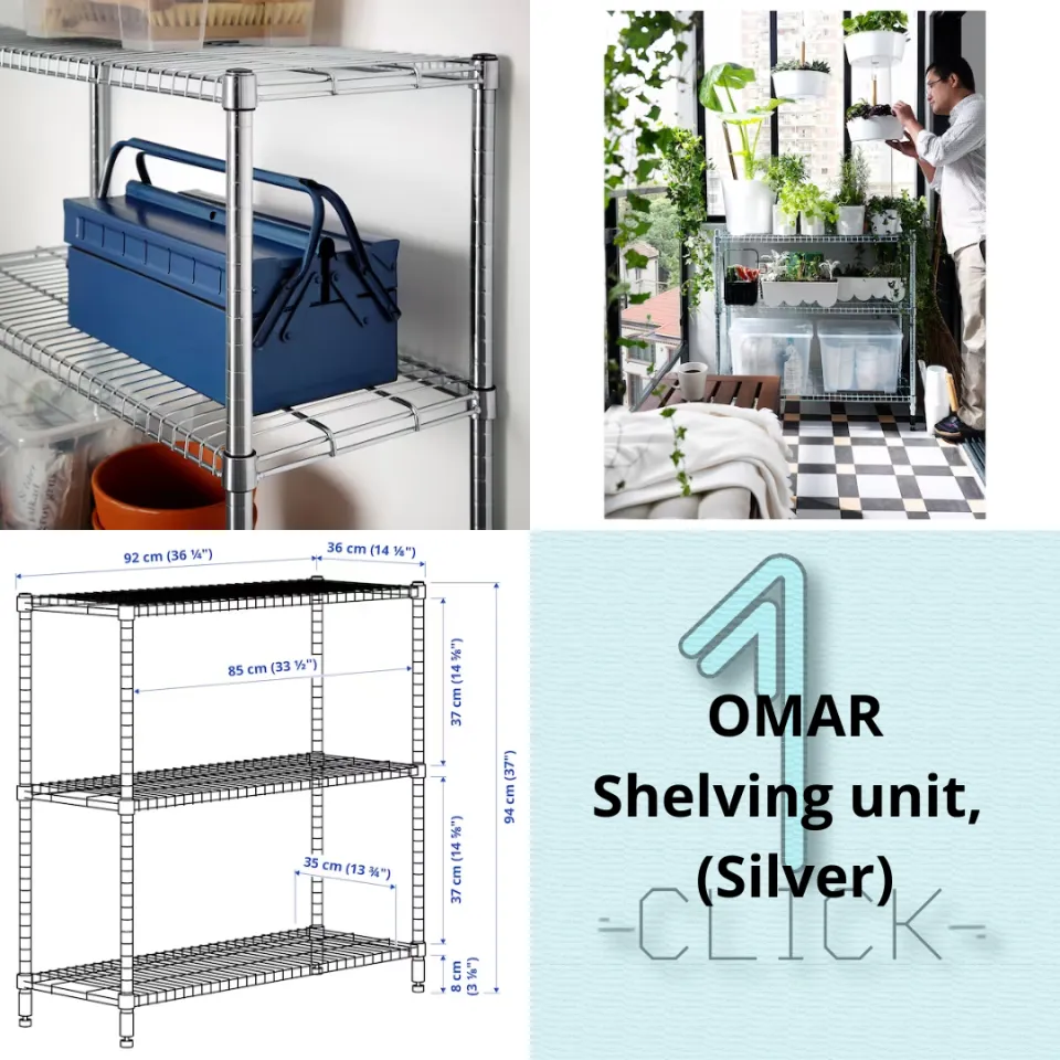 OMAR Shelf unit, galvanized, Width: 36 1/4 - IKEA