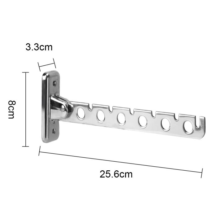 shack-สแตนเลสติดผนัง-ประหยัดพื้นที่6หลุมที่แขวนผ้าสำหรับตากซักผ้าที่เก็บของออแกไนเซอร์ไม้แขวนเสื้อแบบพับได้บ้าน
