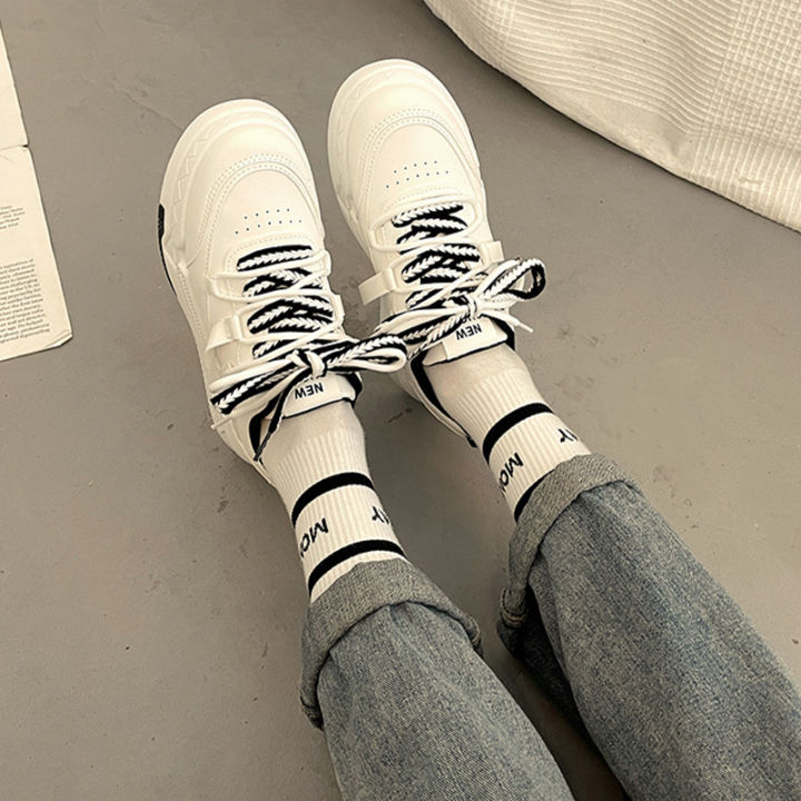 renben-รองเท้ากีฬาและพักผ่อนสำหรับผู้หญิง-รองเท้ารองเท้าสีขาวเล็กๆรองเท้าคุณพ่อรองเท้าเล่นกีฬากลางแจ้งยอดนิยม