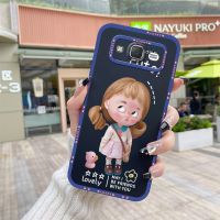 YIWESAN เคสกรณีสำหรับ Samsung Galaxy J7 2015 J7 Core เคสกรณีการ์ตูนน่ารักสาวเสื้อการออกแบบใหม่ยางนุ่มปลอกเต็มเลนส์ปกหลังกล้องบางแบบปกป้องกันกระแทกกรณี