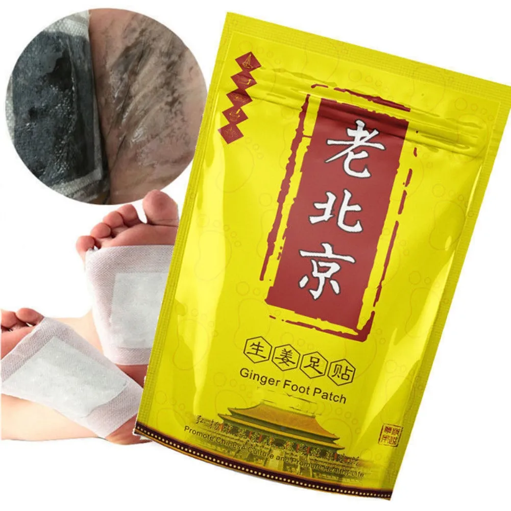 10 Pcs Ginger Foot Patch Detox Loss Weight Foot Patches Improve Sleep Beijing Feet Patch Anti- Swelling Revitalizing