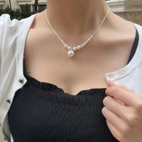 Original Broken Silver Pearl Necklace Light Luxury Niche Womens Clavicle Chain Sterling Silver 2023 New Necklace Temperament Simple and Advanced Sense