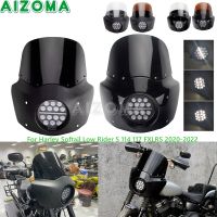 ฝาครอบกระจกหน้าสำหรับ Harley Softail ไฟหน้ารถมอเตอร์ไซค์แบบ LED กระจกบังลมหน้า11นิ้ว114 117 FXLRS 2020-2022