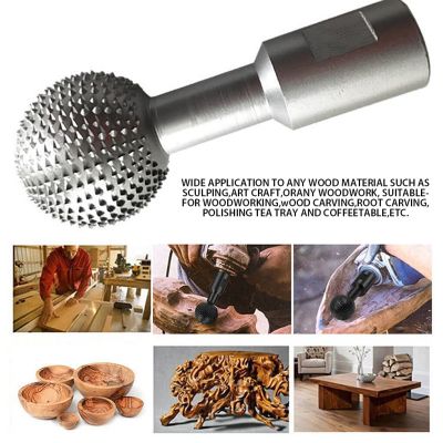Ball Gouge Spherical Spindle Woodworking Carbon Steel Power Grinding Head Wooden 40mm Diameter Professional Crafting 10mm/14mm
