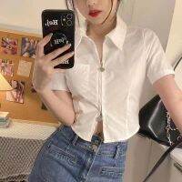 ﹍ non5341 Manxi เสื้อเชิ้ตผู้หญิง เสื้อสาวอวบ สะดวกสบาย มีความรู้สึกของการออกแบบ A25K0U3