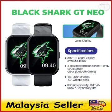Black Shark GT Neo Smart Watch 2.02'' TFT Screen, 7 Days Battery Life, IP68  Waterproof, Health Monitoring – Silver
