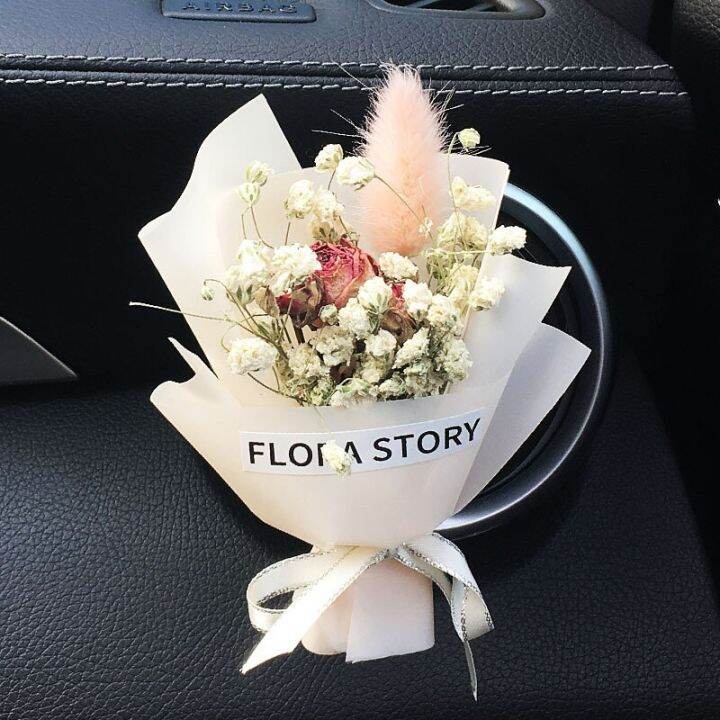 dt-hotmini-rose-bouquet-car-air-vent-clip-creative-flowers-mini-bouquet-car-perfume-air-freshener-gypsophila-carnation-ornament