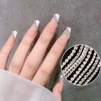 【hot sale】 ♟♣ B50 20/25cm Ins Japanese Style 3D Nail Art Claw Diamond Pearl Chain Super Flash Stereo Light Luxury Tailorable Nail Art Accessories