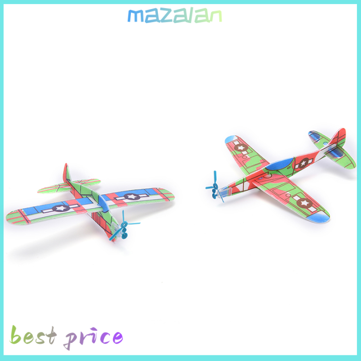 mazalan-12ชิ้น-เซ็ต-foam-glider-prop-บินร่อนเครื่องบินเครื่องบินเครื่องบินเด็ก-diy-ของเล่น