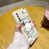 Chenyyka เคสสำหรับ Huawei Y7A P Smart 2021เคสลายลูกสุนัข Pochacco บางสร้างสรรค์เคสโทรศัพท์ดีไซน์ใหม่ป้องกันขอบสี่เหลี่ยมเคสนิ่มเคสปลอกซิลิโคนกันกระแทก