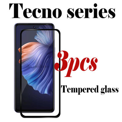 ฟิล์มกระจกนิรภัย Tecno Pop 5 LTE 3ชิ้น,ฟิล์มเต็มหน้าจอกระจกนิรภัยสำหรับ Tecno Spark 8 Pro Tecno Pova Neo