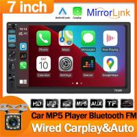 Acodo 7 นิ้ว 2Din รถ MP5 เครื่องเล่นมัลติมีเดียรถยนต์เครื่องเล่นวิทยุ Carplay Android Auto TF card บลูทูธ FM USB รถสเตอริโอ