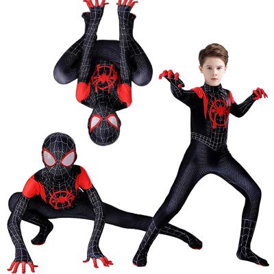 2 Spiderman Costume Miles Morales Spider Man Cosplay Costume Zentai Bodysuit Anime Superhero Costume Jumpsuit Halloween For Kids