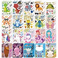 【CW】☍☍  12/24 Sheets Make a Face Stickers Zoo Animals Sea of Reward Favors School Game