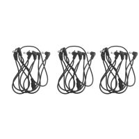 3X Vitoos 6 Ways Electrode Daisy Chain Harness Cable Copper Wire for Guitar Effects Power Supply Adapter Splitter Black