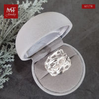 MT แหวนเงินแท้ รูปเปลือกไม้ ฉลุลาย ไซส์: 62 Solid 925 Sterling Silver Ring (sr178) MT Jewelry มณีธารา