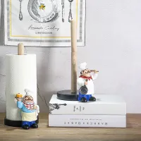 Resin Chef Kitchen Tissue Holder Paper Towel Holder Creative Home Cake Shop Restaurant Crafts Decoration Ornament