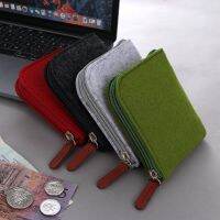 ✚☎♧ Cheap Wool Felt Mini Coin Purse Wallet Women Men Change Bag Credit Card ID Holder Wallets