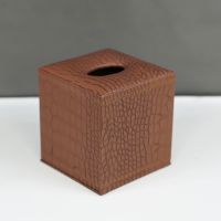 C&amp;C HOME Leather Tissue Box (small) (Cinnemon) กล่องทิชชู่ กล่องทิชชู่ในรถ ของตกแต่งบ้าน กล่องทิชชู่หนัง กล่องใส่กระดาษทิชชู่ กล่องเช็ดชู่