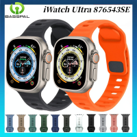 สายซิลิโคนสำหรับออกกำลังกาย BassPal ขนาด40มม. 44มม. สำหรับนาฬิกา Applle Watch 8 7 Series 41มม. 45มม. ยางสายรัดนาฬิกาข้อมือพิเศษ49มม. 42มม. 38มม. สำหรับ I Watch 6 5 4 3 2 1