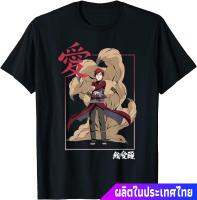 ข้อเสนอพิเศษ นารูโตะ แอนิเมชั่นญี่ปุ่น Naruto Shippuden Gaara Kanji Frame T-Shirt teeคอกลม แฟชั่น ผ้าฝ้ายแท้ เสื้อยืด