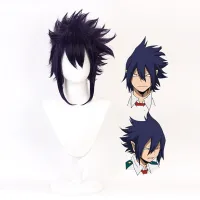 My Hero Academia Boku No Hiro Akademia Amajiki Tamaki Dark Blue Short Cosplay Wig Synthetic Hair Perucas