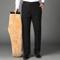 2023 New Cashmere Dress Pants Business Light Luxury Conference Wear Mens Winter Warm Cotton Pants Large Size Casual Pants S-5XL