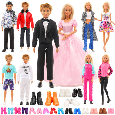 บาร์วา20ชุดแฮนด์เมดแฟชั่น11.5นิ้วสำหรับตุ๊กตาบาร์บี้และตุ๊กตาเคนเสื้อผ้าและเครื่องประดับของขวัญสำหรับเด็กอายุ3ถึง8ปี