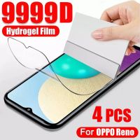 ฟิล์มไฮโดรเจล4ชิ้น,สำหรับ OPPO Reno 9 8 7 6 5 5Z 3 Pro Plus ปกป้องหน้าจอ RENO 4 4Z ACE 2 2Z 10X ซูม R17 F19