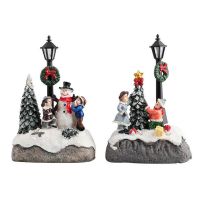 Christmas Scene Village Houses Snowmen Lighted Christmas Miniature Christmas Village Sets for Gift Christmas Decor