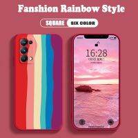 [Hot K] สำหรับ Samsung S22 Ultra S21Plus A52 A72 A32 A51 A71 A12 A31 A50หมายเหตุ10 Plus Rainbow สแควร์ Liquid เคสนิ่มซิลิโคน Shell