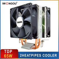 Air Cooler x99 3 pin 90mm RGB พัดลมระบายความร้อน CPU IWONGOU 2 Heatpipes x79 Processor Cooler สำหรับ Intel Lga2011 1200 1700 AMD Radiator-Laocher