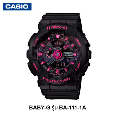 CASIO นาฬิกาข้อมือผู้หญิง BABY-G รุ่น BA-111-1A นาฬิกาข้อมือ นาฬิกาผู้หญิง นาฬิกากันน้ำ⌚