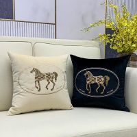 ❅☞ Luxurious Embroidered Velvet Throw Pillow Decorative Pillows for Sofa Cushions High-end Home Decor 45x45cm Pillow with Filling