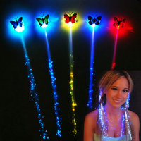 5PCS LED ผีเสื้อ Hairpin ผม id Light id Luminous ไฟเบอร์ออปติก Hairpin Decor Christmas Party Bar คลิปผมสำหรับเด็ก