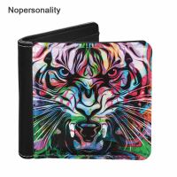 ZZOOI Nopersonality New Men WalletsTiger Print Foldable Money Purses Short Credit Card Holders Coin Clutch Bag PU Dad Banknotes Purse