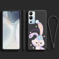 Infinix Hot 12i 12 12 Play 11S Hot 11S NFC 11 10S 11 10 Play 9 Play 10i น่ารัก Stellalou ปลอกสแควร์ขอบ Liquid ซิลิคอนกลับ TPU Soft Case พร้อม Lanyard Cover