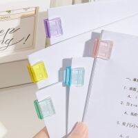 10pcs Mini Color Paper Clips Set Candy Transparent Plastic Bookmarks File Index Page Holder Clamp Office School