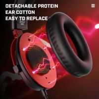 1 Pair Replacement Headphone Earpads Cushions Cover For EKSA E900 Red Gaming Headset Gamer Over-ear Soft Memory Foam Ear Pads