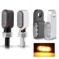 2pcs 3 leds Motorcycle Indicators Mini LED Turn Signal Light flasher Amber signal lamp Blinker Black/Chrome intermitentes moto