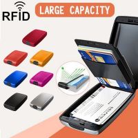 hot！【DT】❀♚❈  Aluminum Metal Plastic Bankcard Blocking Hard Wallet Credit Card Anti-RFID Anti-theft Scanning Holder for Men