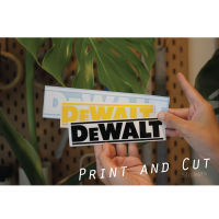 สติ๊กเกอร์ งานไดคัท ลาย Dewalt มีหลายสี มีหลายขนาดให้เลือก สติ๊กเกอร์ตกแต่งสำหรับสายช่าง