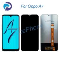 อะไหล่หน้าจอแสดงผลสำหรับ Oppo A7ชิ้นส่วนจอสัมผัสแอลซีดีของเครื่องแปลงดิจิทัล CPH1901 CPH1903 CPH1905 PBFM00 PBFT00 A7 LCD