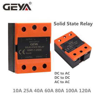 Geya รีเลย์ Gsr1-1แบบโซลิดสเตทรีเลย์ Dc ควบคุม Ac Ssr 10da 25da 10aa 25aa SSD ไม่มีพลาสติกคลุม40a Dc ควบคุม Dc
