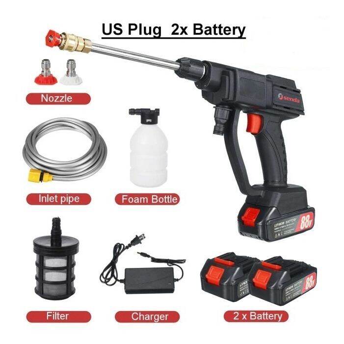 24V/48V/88V Cordless Pressure Double Battery Car Washer, Adjustable