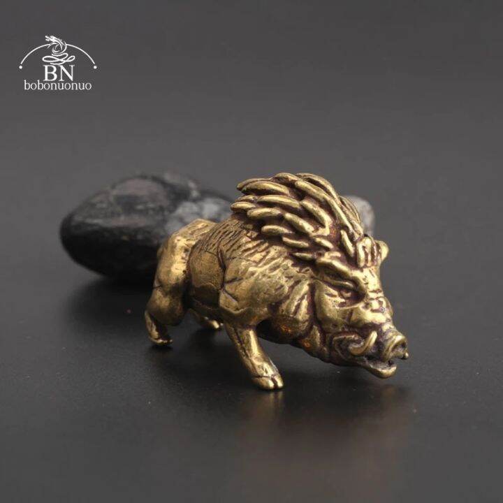 retro-crafts-copper-small-wild-boar-ornaments-brass-feng-shui-animal-statue-tea-pet-home-decor-for-living-room-desk-decorations